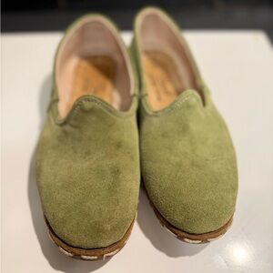 Sabah Women's Olive Suede Loafers